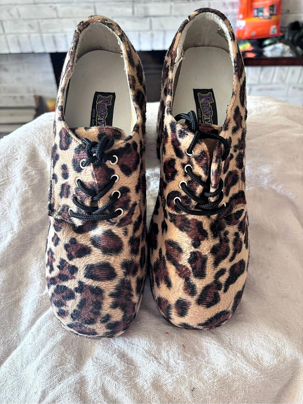 Funtasma Leopard Print Platform Heels Sz 10/11